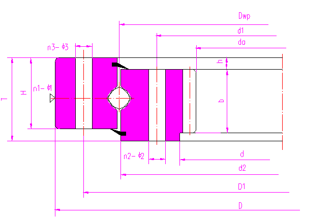 内齿四点接触球转盘轴承（回转支承）