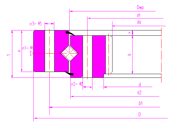 无齿交叉滚子转盘轴承